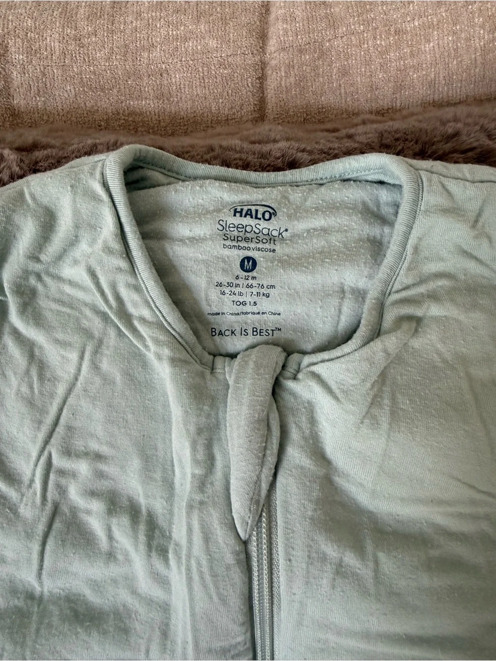 Halo SuperSoft Sleepsack - Sage and Oat, size Medium (6-12m)